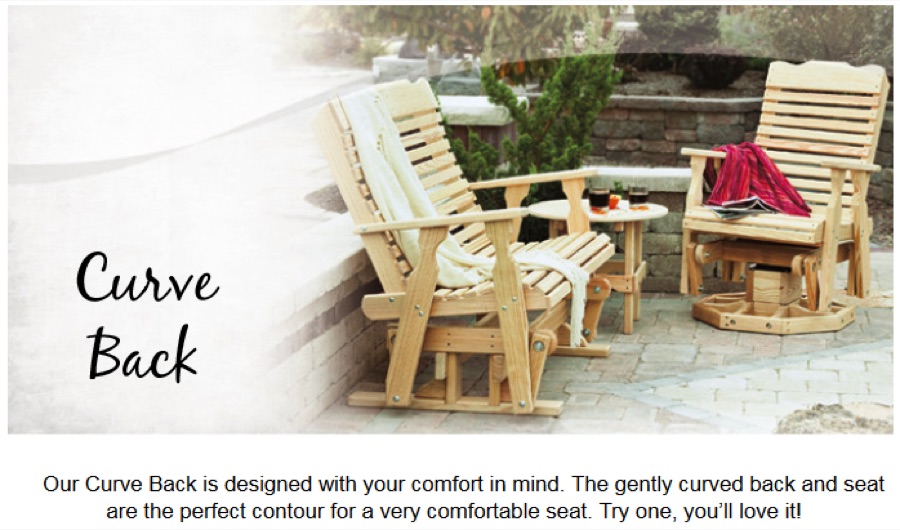 Curve back poly bench and chair style sheet.